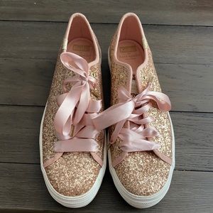 Size 9.5 rose gold Kate spade keds sneakers